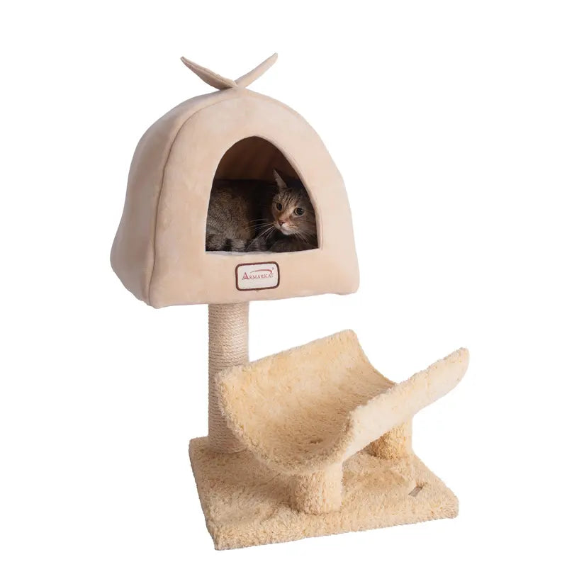 Armarkat X3007 Cat Condo, Real Wood Cat Scratching Post AeroMark