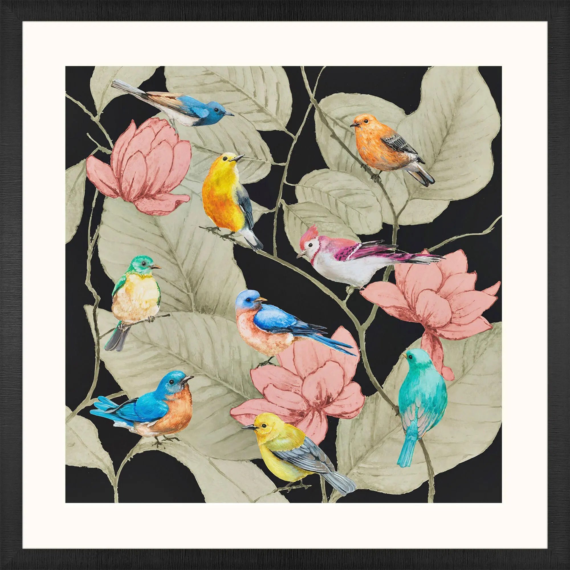 Array of Birds Black Framed Wall Art Homeroots Home Decor