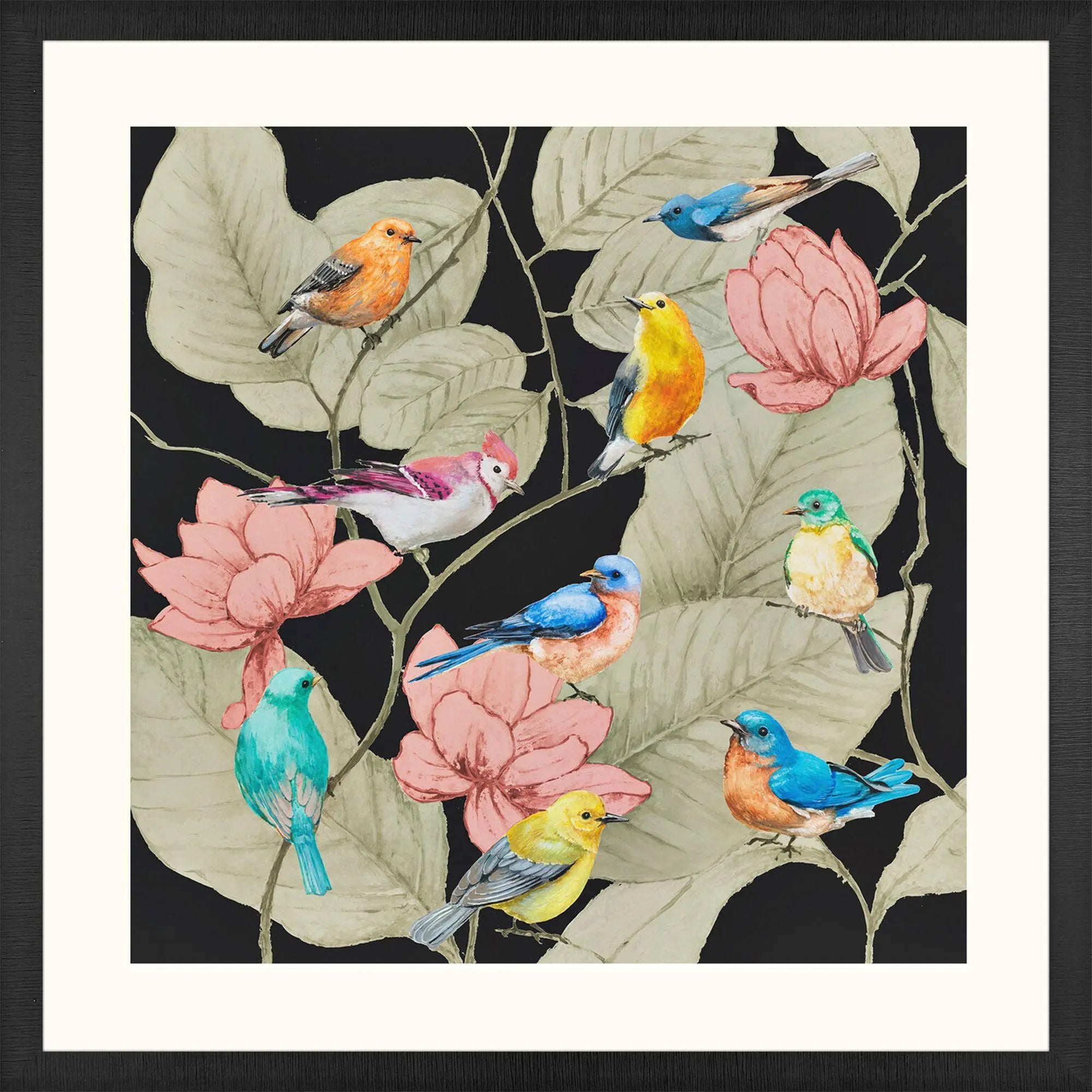 Array of Birds Black Framed Wall Art Homeroots Home Decor