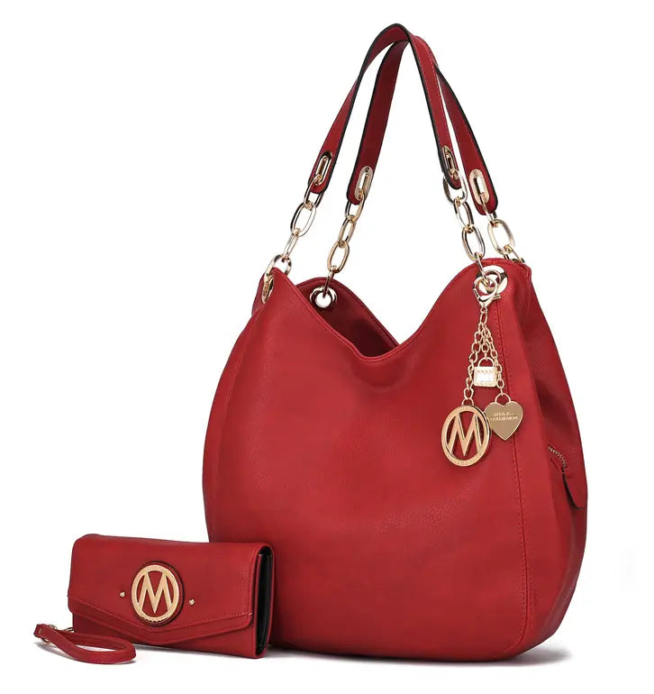 Ashley Vegan Leather Women's Hobo Shoulder Bag with Wallet MKF Colletion by Mia K.