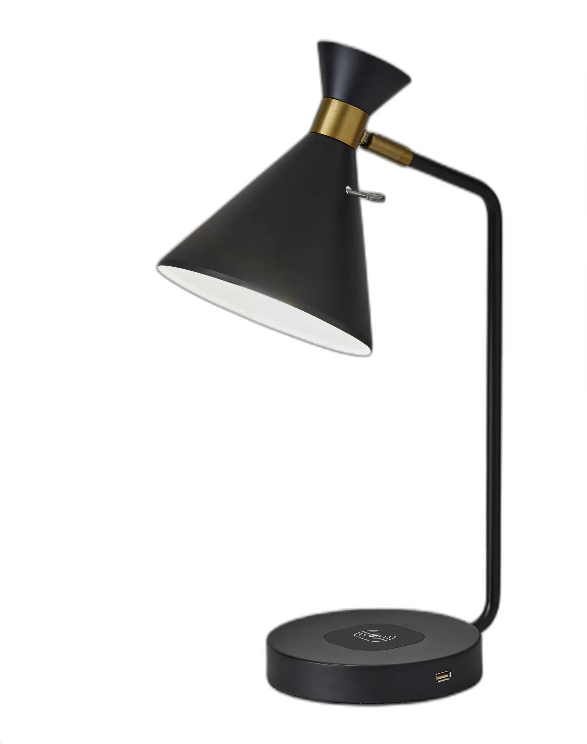 Asymmetrical Diabolo Black Metal Desk Lamp - GreatEagleInc