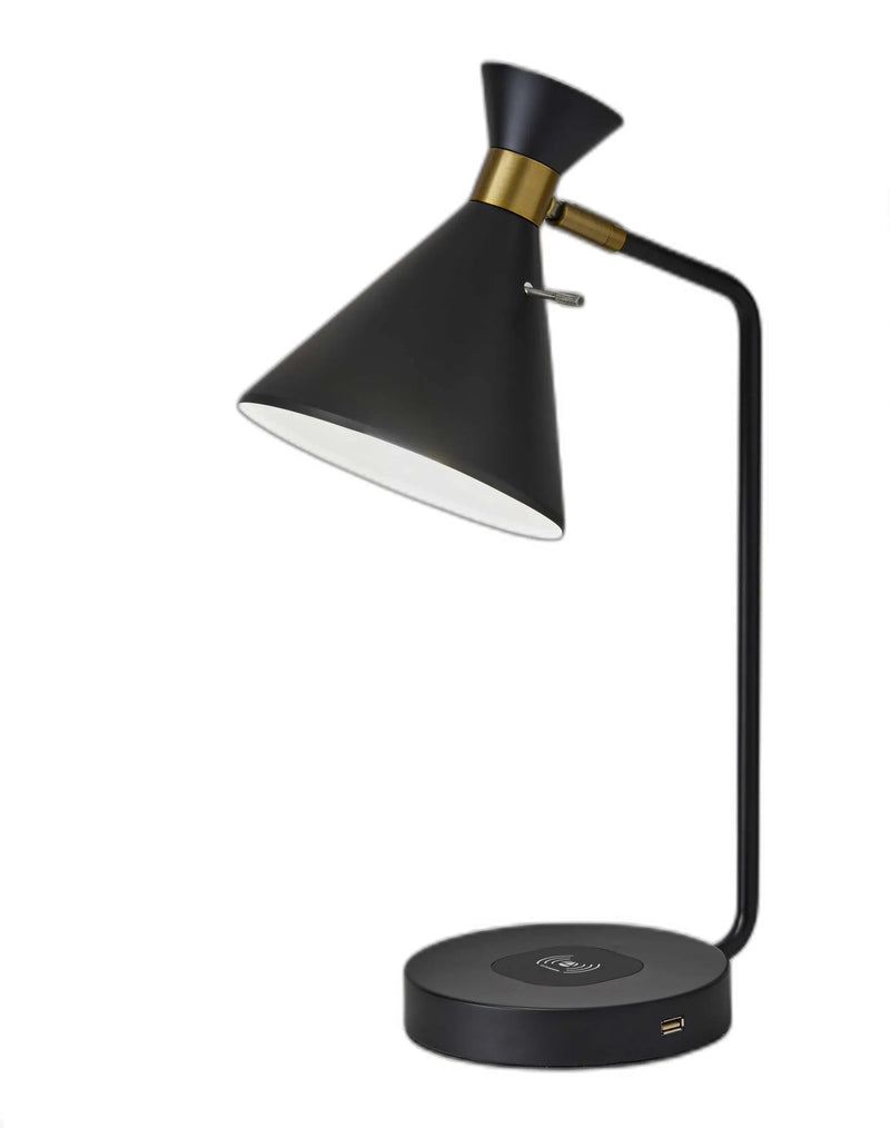 Asymmetrical Diabolo Black Metal Desk Lamp - GreatEagleInc