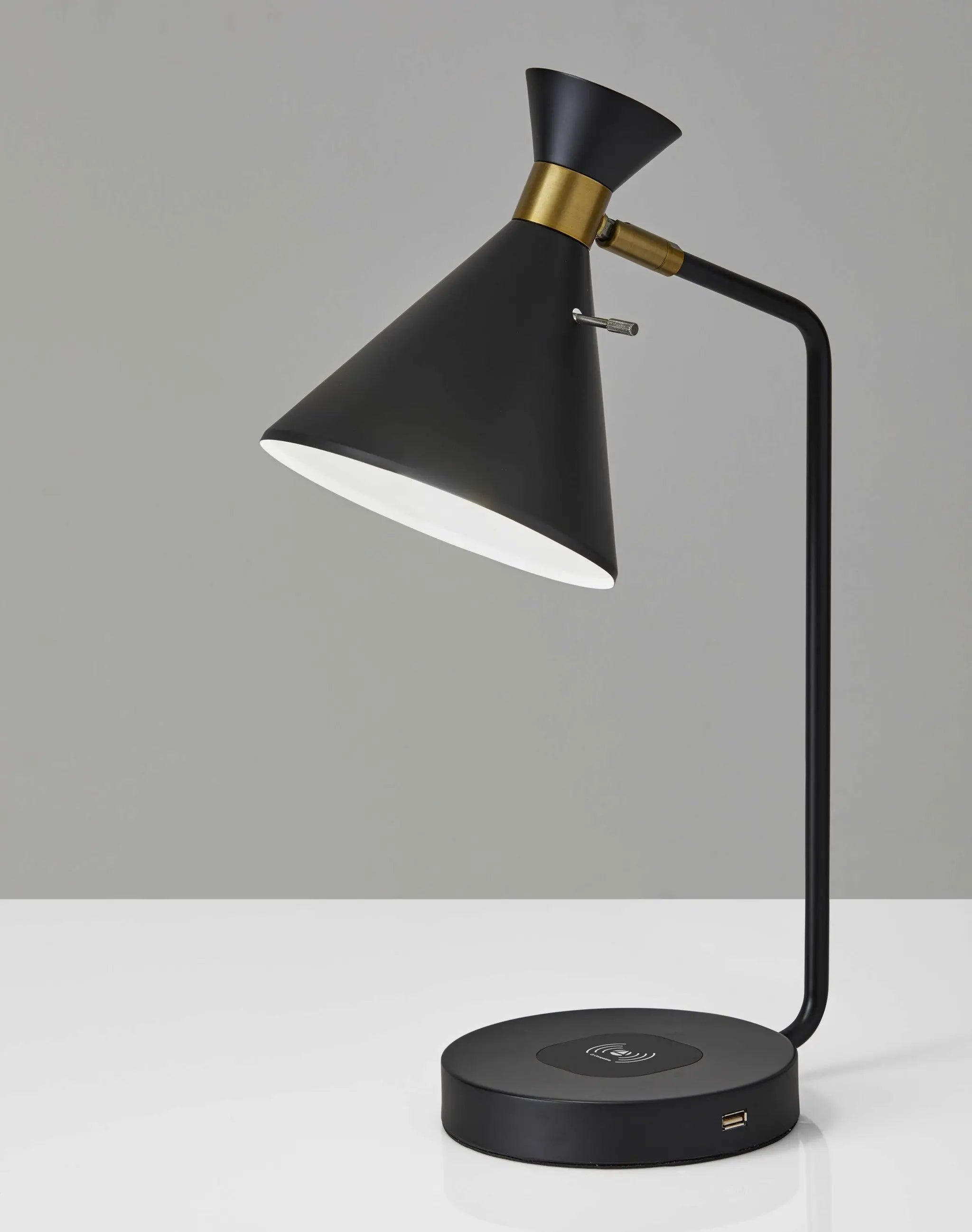 Asymmetrical Diabolo Black Metal Desk Lamp - GreatEagleInc