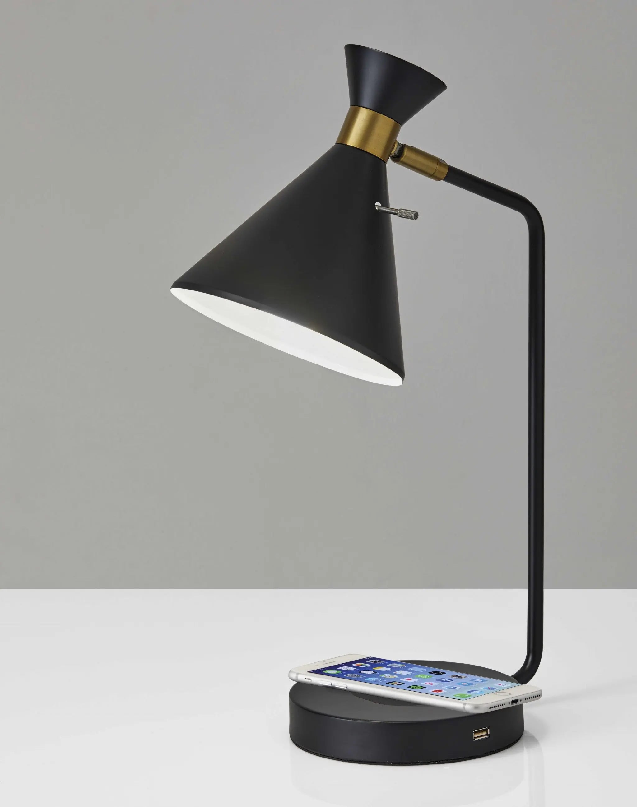 Asymmetrical Diabolo Black Metal Desk Lamp - GreatEagleInc