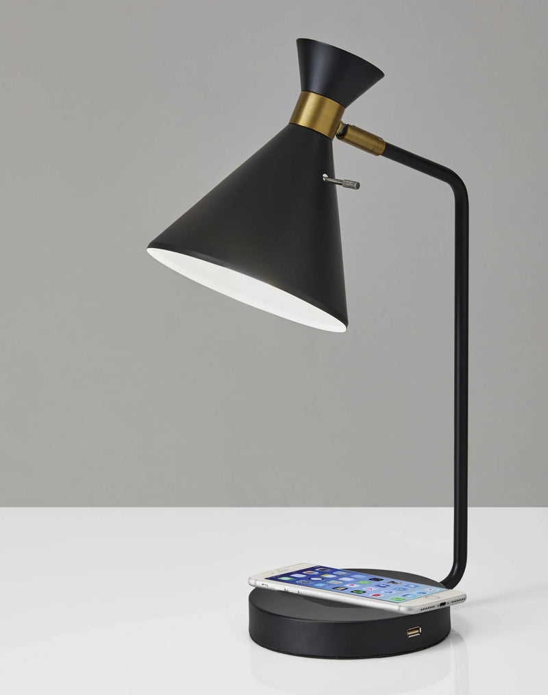 Asymmetrical Diabolo Black Metal Desk Lamp - GreatEagleInc