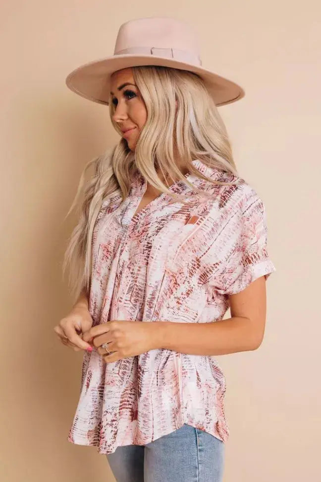 At The Villa Printed Shirt Stay Warm in Style