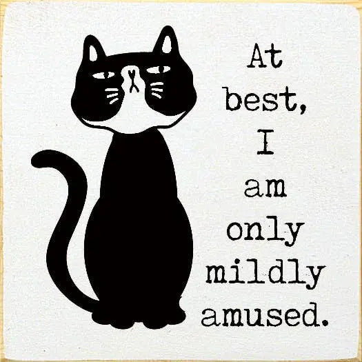 At best, I am only mildly amused. (Cat) Sawdust City