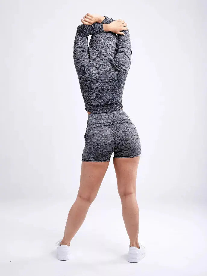 Athletic Zip-Up Crop Hoodie Jacket JupiterGear