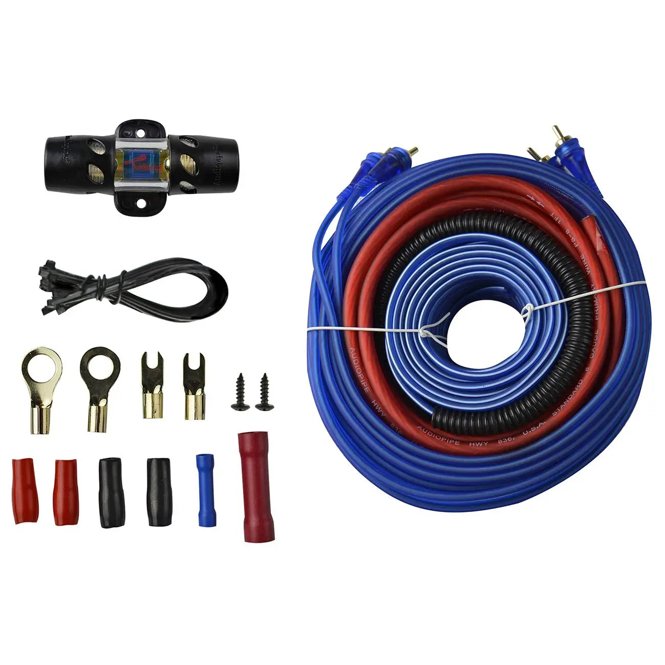 Audiopipe 8 Gauge Amplifier Wiring Kit - 1500 Watts Nippon