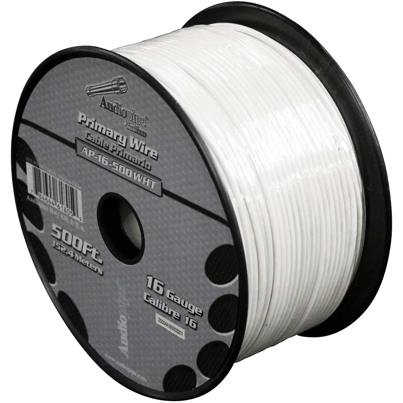 Audiopipe Primary Wire 16-gauge 500 Foot Spool - White Nippon