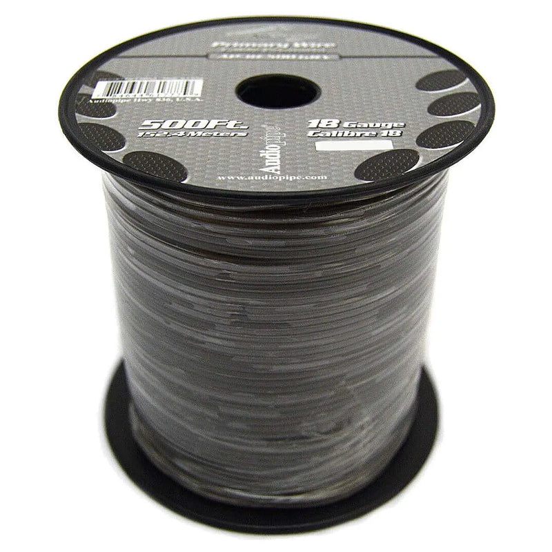 Audiopipe Primary Wire 18-gauge 500 Foot Spool - Gray Nippon