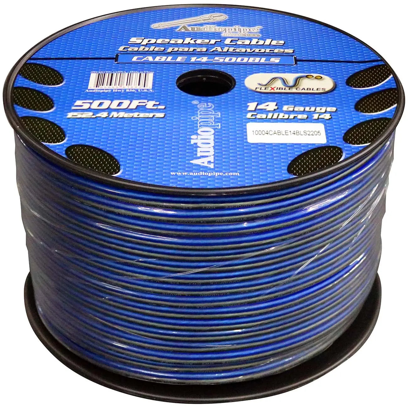 Audiopipe Speaker Wire 14-gauge 500 Foot Spool - Blue/clear Nippon