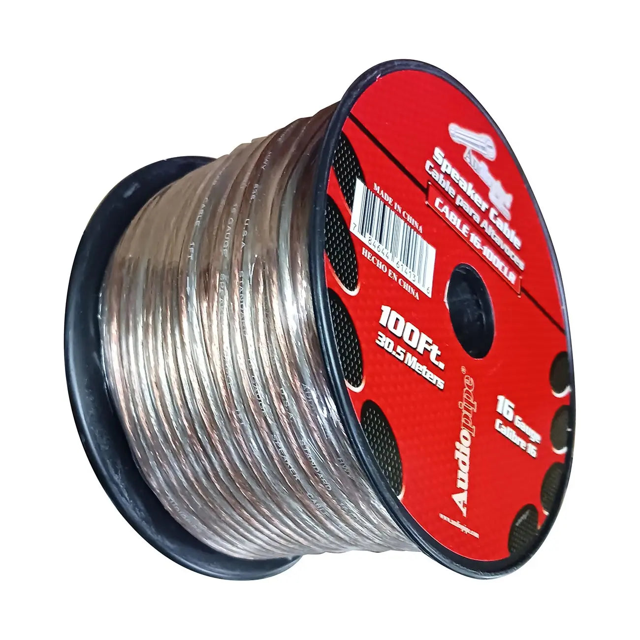 Audiopipe Speaker Wire 16-gauge 100 Foot Spool - Clear Insulation Nippon