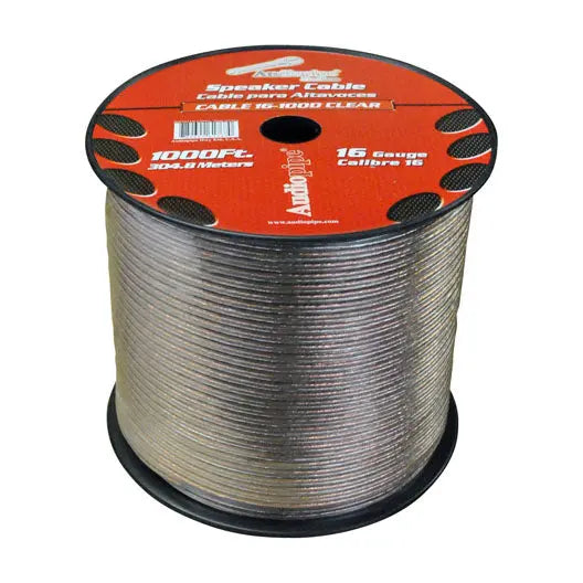 Audiopipe Speaker Wire 16-gauge 1000 Foot Spool - Clear Insulation Nippon