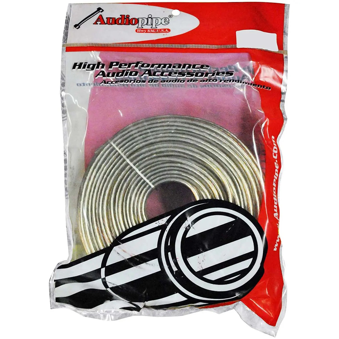 Audiopipe Speaker Wire 18-gauge 100 Foot Poly Bagged - Clear Insulation Nippon