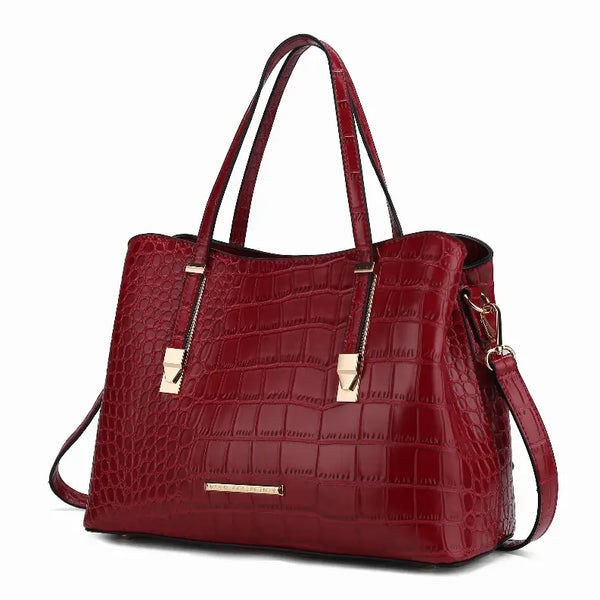Aurelia Crocodile Embossed Vegan Leather Tote Bag MKF Collection by Mia K.