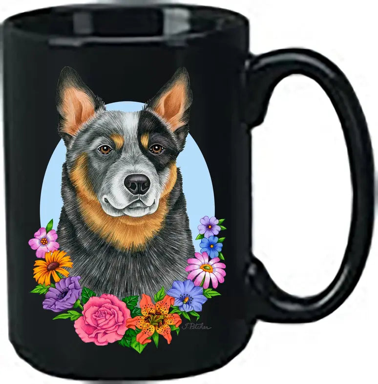 Australian Cattle Dog Blue - Best of Breed Ceramic 15oz Coffee Black Mug Best of Breed