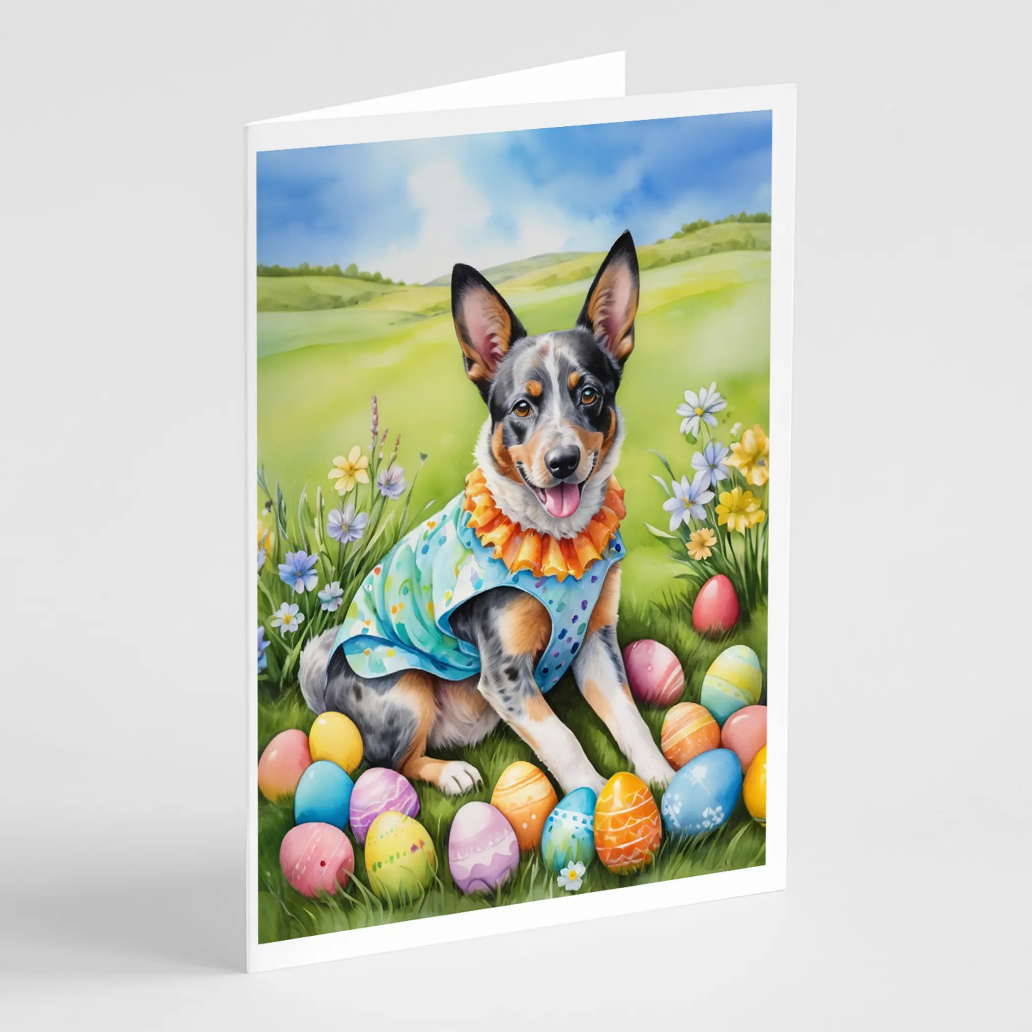 Australian Cattle Dog Easter Egg Hunt Greeting Cards Pack of 8 Caroline's Treasures