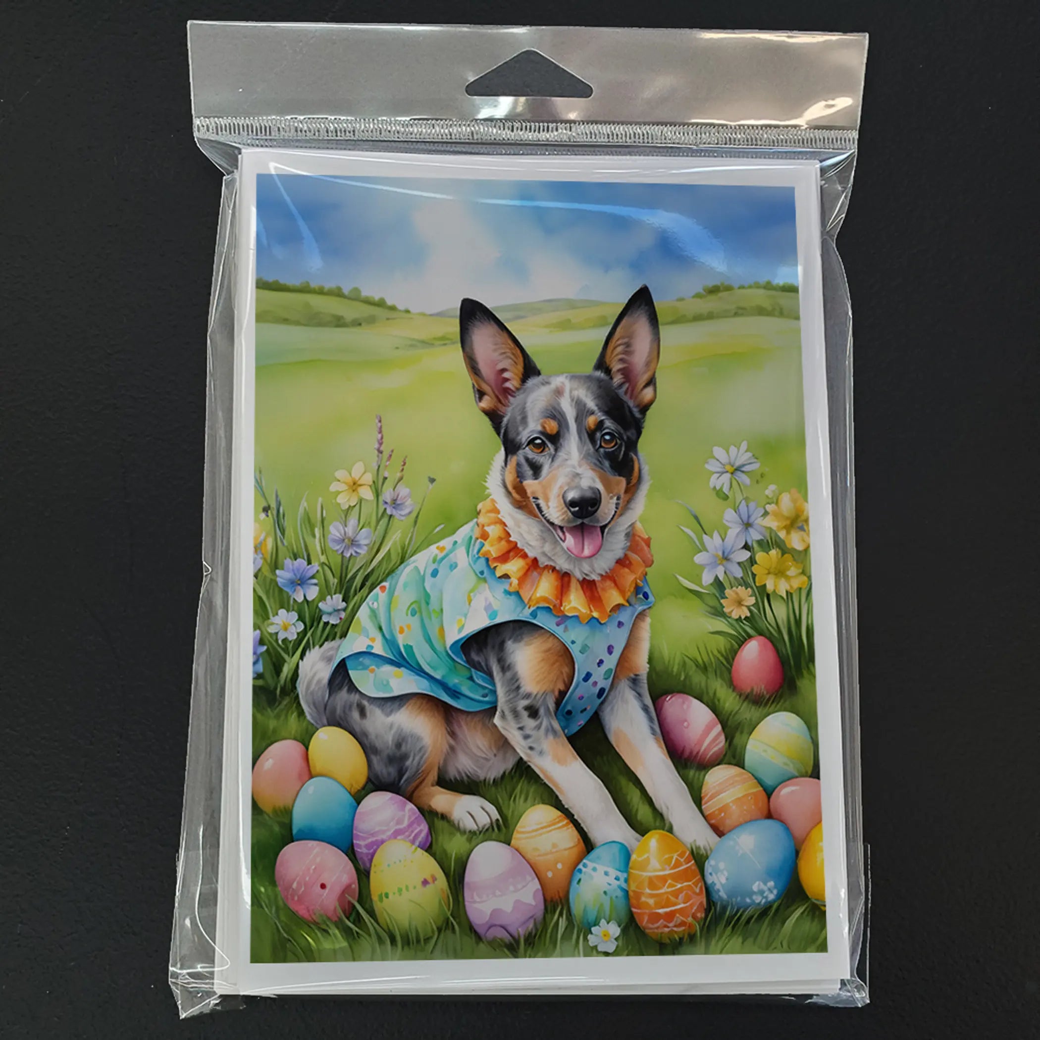Australian Cattle Dog Easter Egg Hunt Greeting Cards Pack of 8 Caroline's Treasures