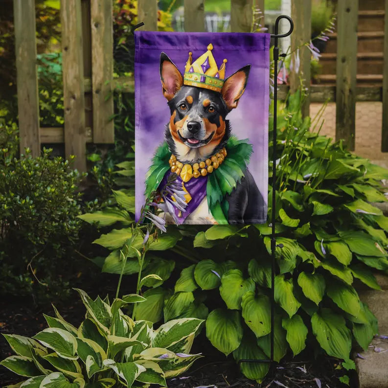 Australian Cattle Dog King of Mardi Gras Garden Flag Caroline's Treasures