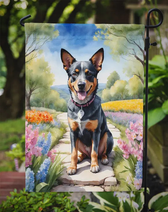 Australian Cattle Dog Spring Garden Garden Flag Caroline's Treasures