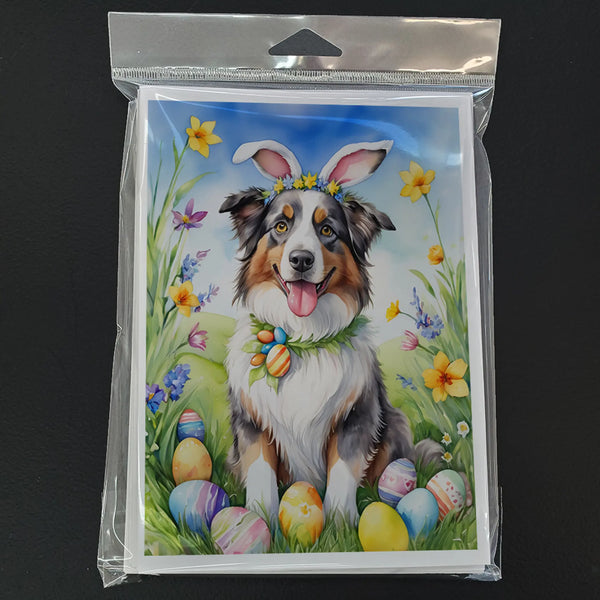 Australian Shepherd Easter Egg Hunt Greeting Cards Pack of 8 Caroline's Treasures