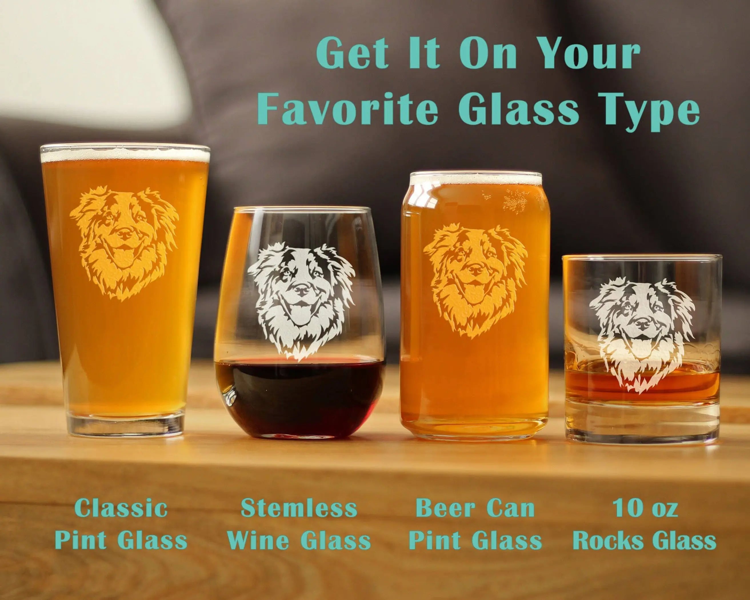Australian Shepherd Stemless Wine Glass - Dog Gifts Bevvee