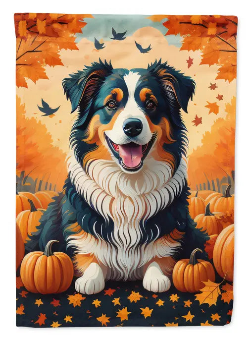 Australian Shepherd Terrier Fall House Flag Caroline's Treasures