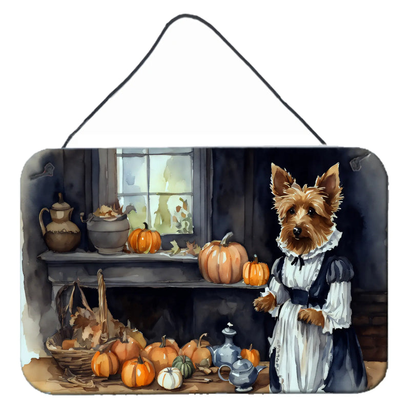 Australian Terrier Fall Kitchen Pumpkins Wall or Door Hanging Prints Caroline's Treasures