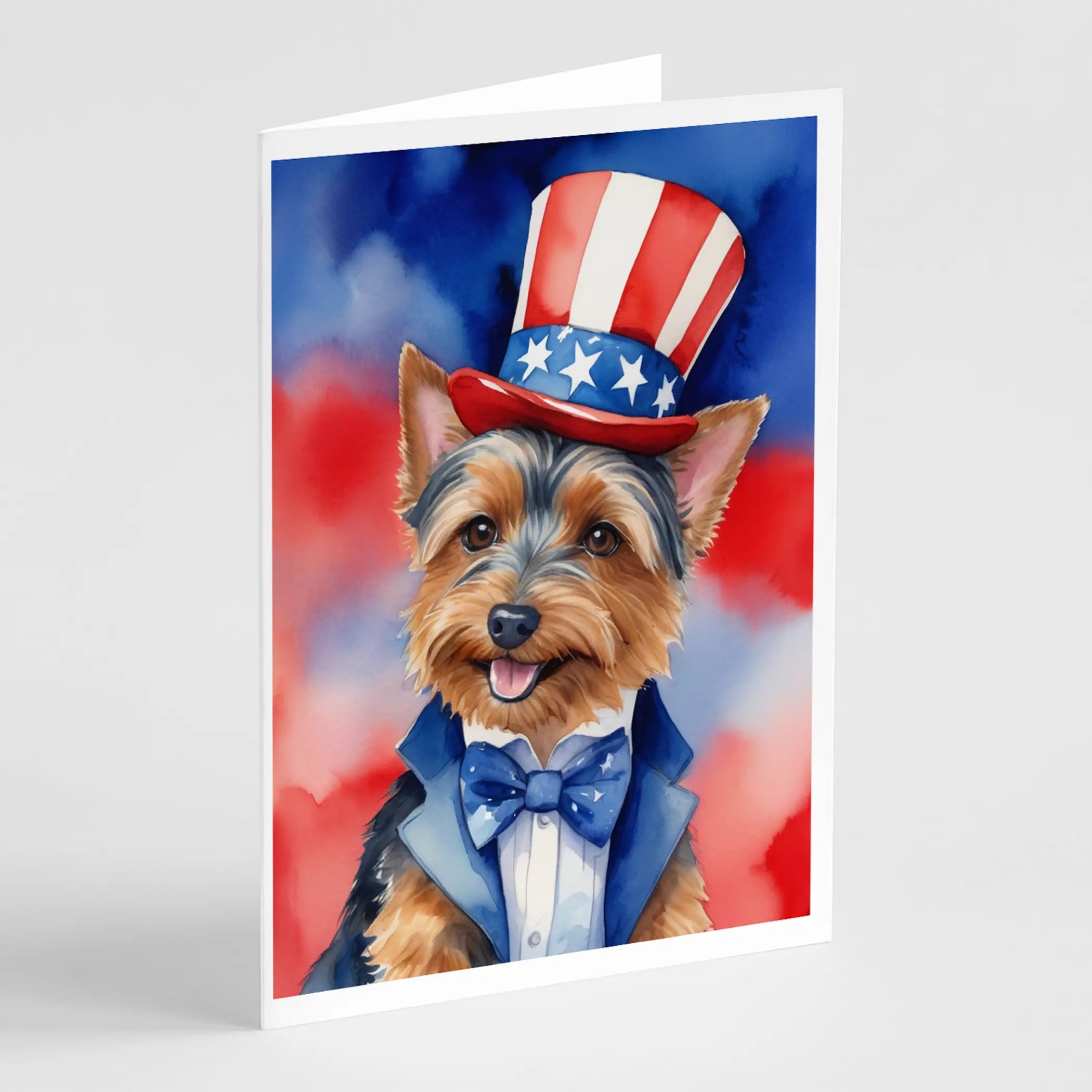 Australian Terrier Patriotic American Greeting Cards Pack of 8 Caroline's Treasures