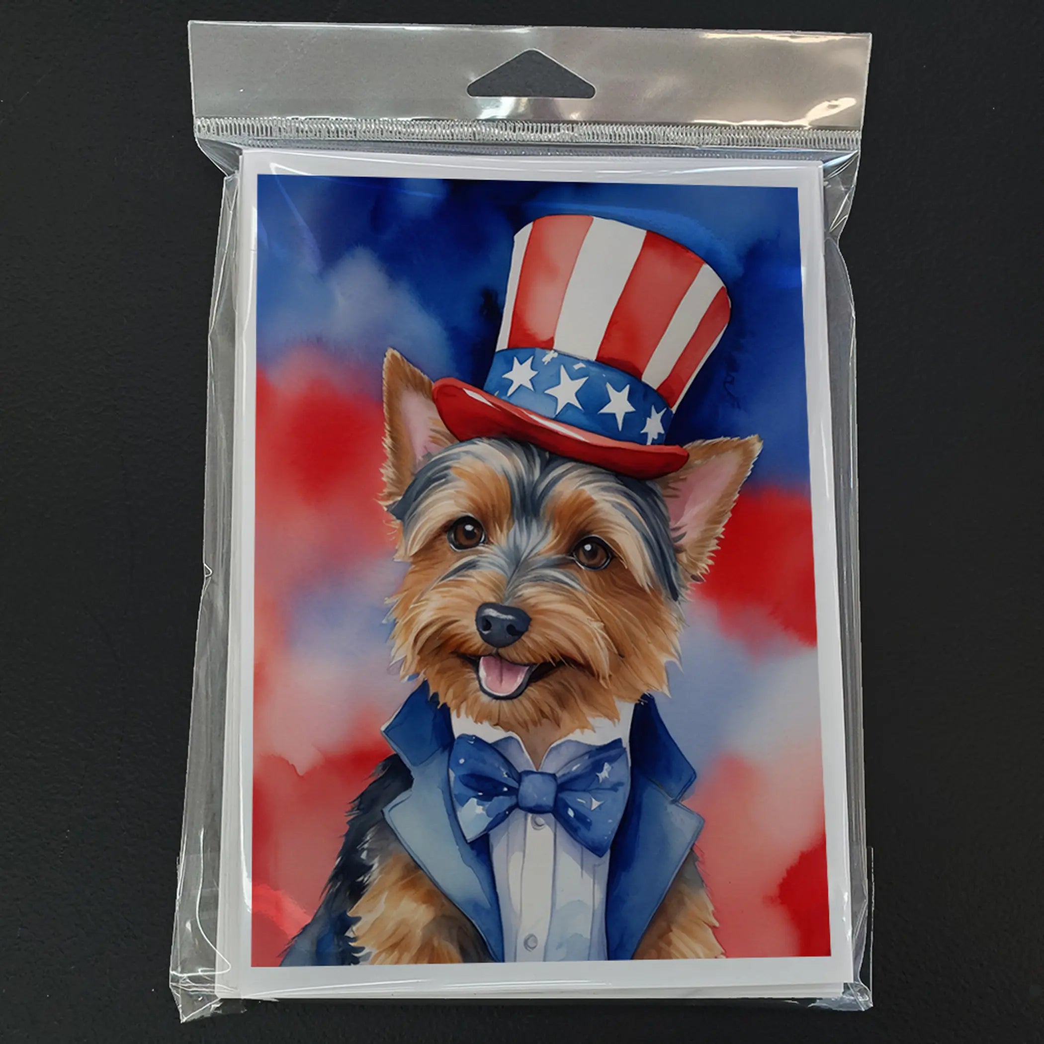 Australian Terrier Patriotic American Greeting Cards Pack of 8 Caroline's Treasures