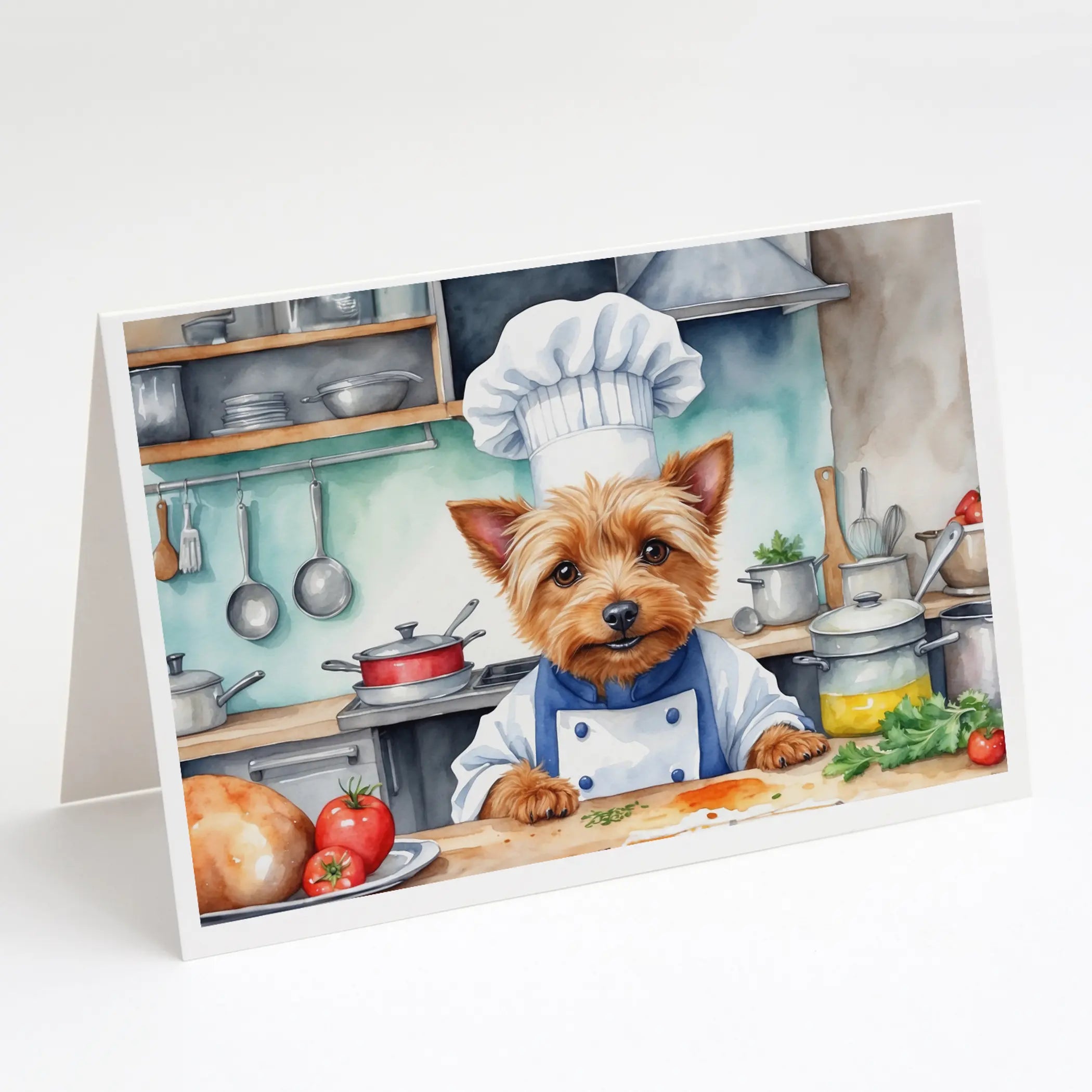 Australian Terrier The Chef Greeting Cards Pack of 8 Caroline's Treasures