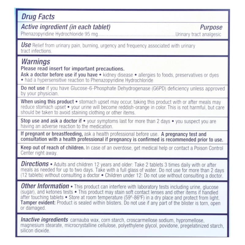 Azo Standard Urinary Pain Relief - 30 Tablets Azo