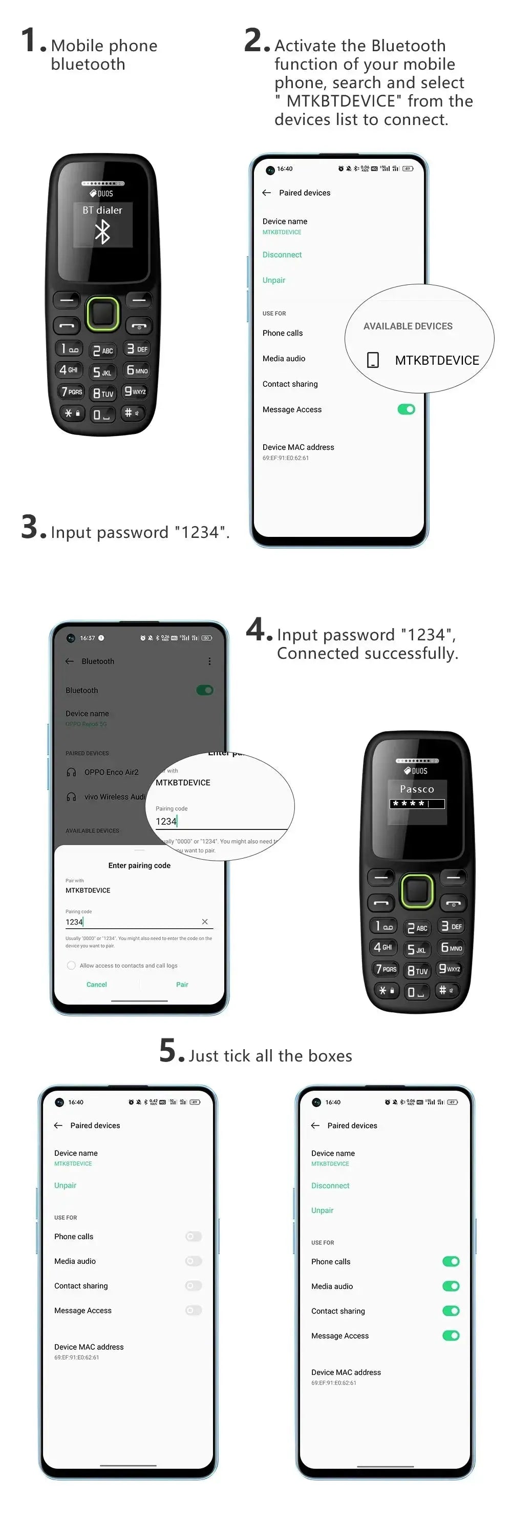 BM310 Small Mobile Phones Unlocked Bluetooth Earphone Telephone Low Radiation Automatic Call Recording Dual SIM Small Cell Phone GreatEagleInc
