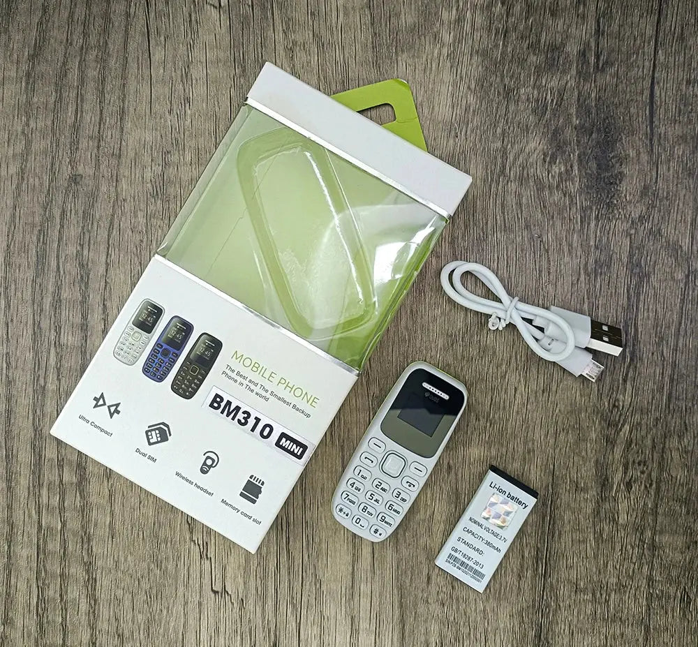 BM310 Small Mobile Phones Unlocked Bluetooth Earphone Telephone Low Radiation Automatic Call Recording Dual SIM Small Cell Phone GreatEagleInc