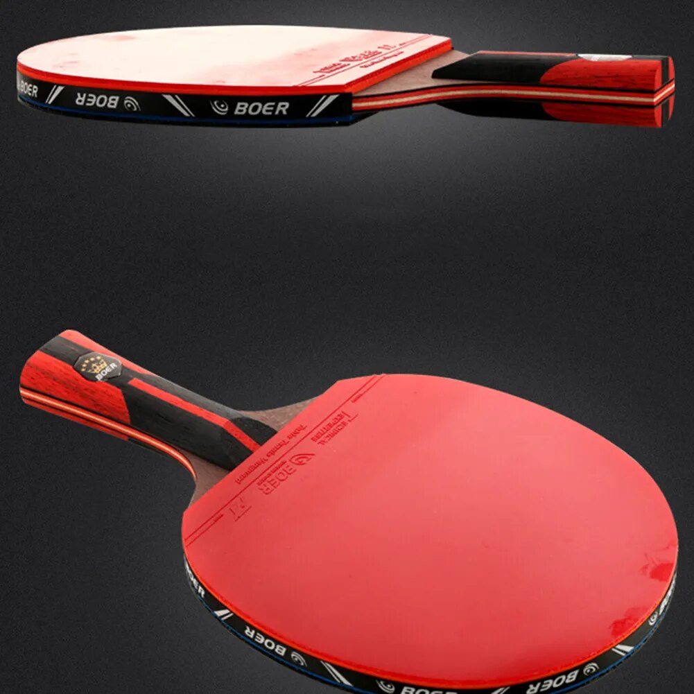 BOER 6 Star Spin Control Table Tennis Racket 7 Ply Wood Ping Pong Bat Long Handl 7.6 Horizontal Racket/long Handle All-round