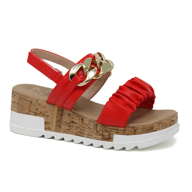 BRENDA-21 Women's Open Toe Cork Platform Sandal Yoki Fashion