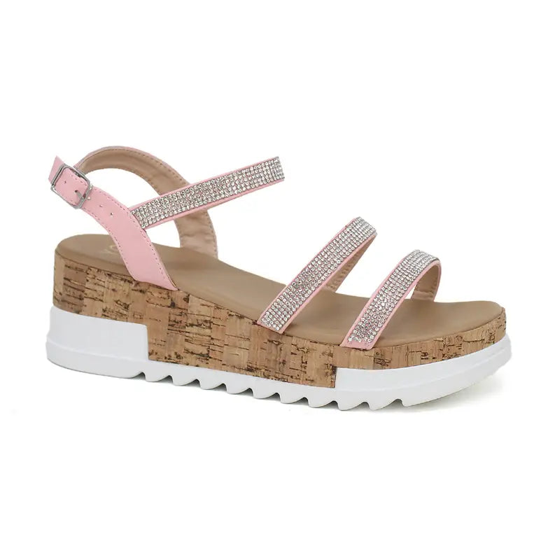BRENDA-22 Women's Open Toe Cork Platfrom Sandal Yoki Fashion