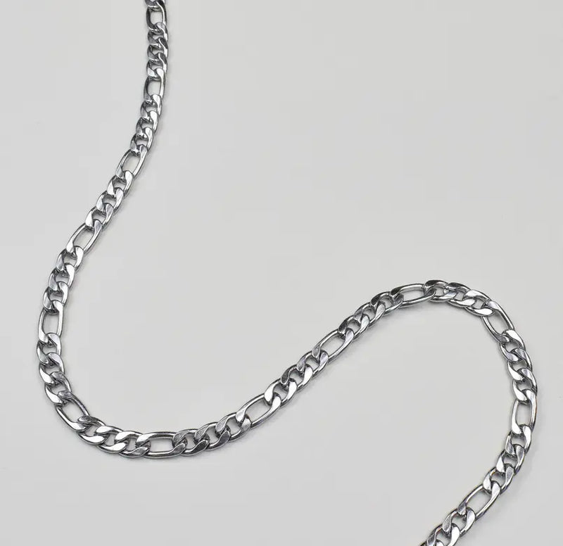 BROOKLYN SILVER FIGARO CHAIN NECKLACE Mai Desiree