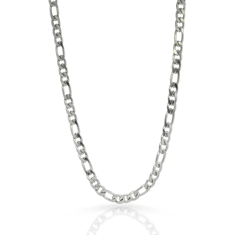 BROOKLYN SILVER FIGARO CHAIN NECKLACE Mai Desiree
