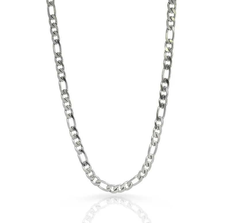 BROOKLYN SILVER FIGARO CHAIN NECKLACE Mai Desiree