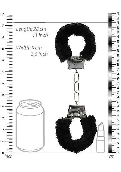 B&w Beginner's Furry Handcuffs W/ Quick Release Button SHOTS AMERICA