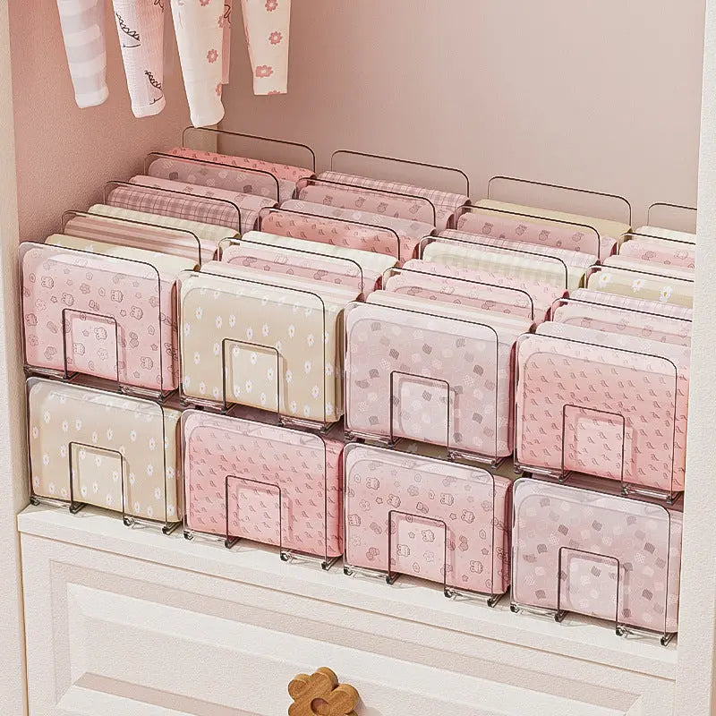Baby Clothes Storage Box Home Wardrobe Drawer-Type Transparent Kidsren's Baby Cotton Pants Layered Organizer Storage Box GreatEagleInc