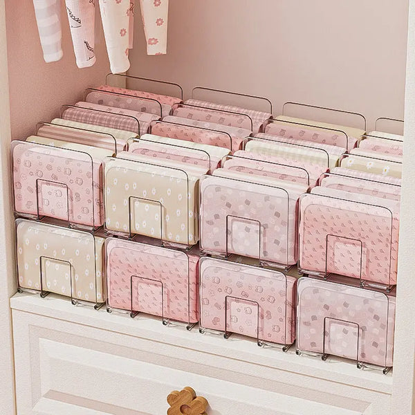 Baby Clothes Storage Box Home Wardrobe Drawer-Type Transparent Kidsren's Baby Cotton Pants Layered Organizer Storage Box GreatEagleInc