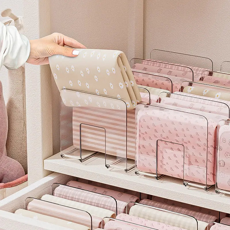 Baby Clothes Storage Box Home Wardrobe Drawer-Type Transparent Kidsren's Baby Cotton Pants Layered Organizer Storage Box GreatEagleInc