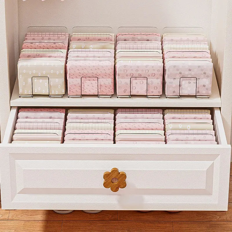 Baby Clothes Storage Box Home Wardrobe Drawer-Type Transparent Kidsren's Baby Cotton Pants Layered Organizer Storage Box GreatEagleInc