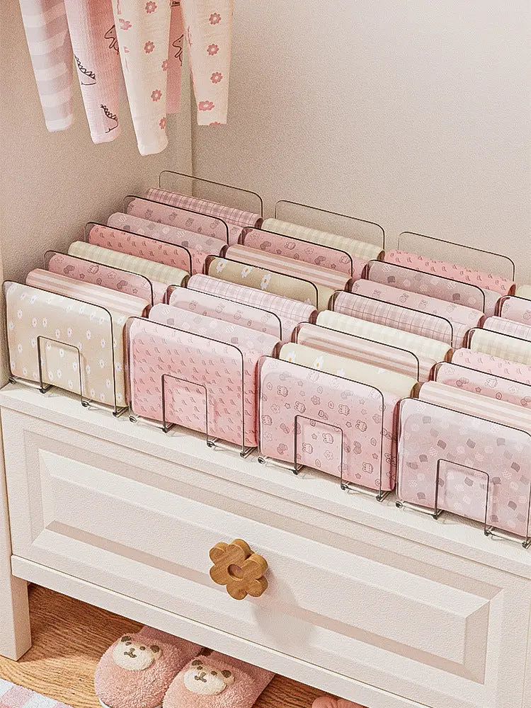 Baby Clothes Storage Box Home Wardrobe Drawer-Type Transparent Kidsren's Baby Cotton Pants Layered Organizer Storage Box GreatEagleInc