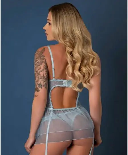 Baby Doll & Thong Blue L Magic Silk Lingerie