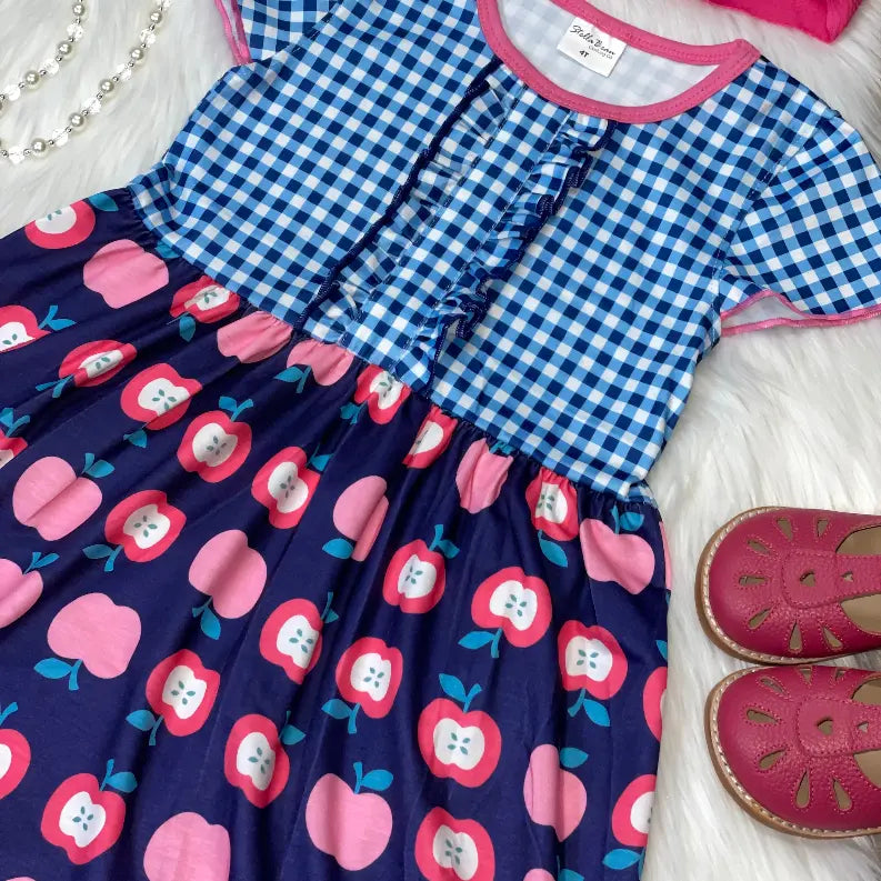 Back to School Apples Cap Sleeve Dress Stella Bean Clothing