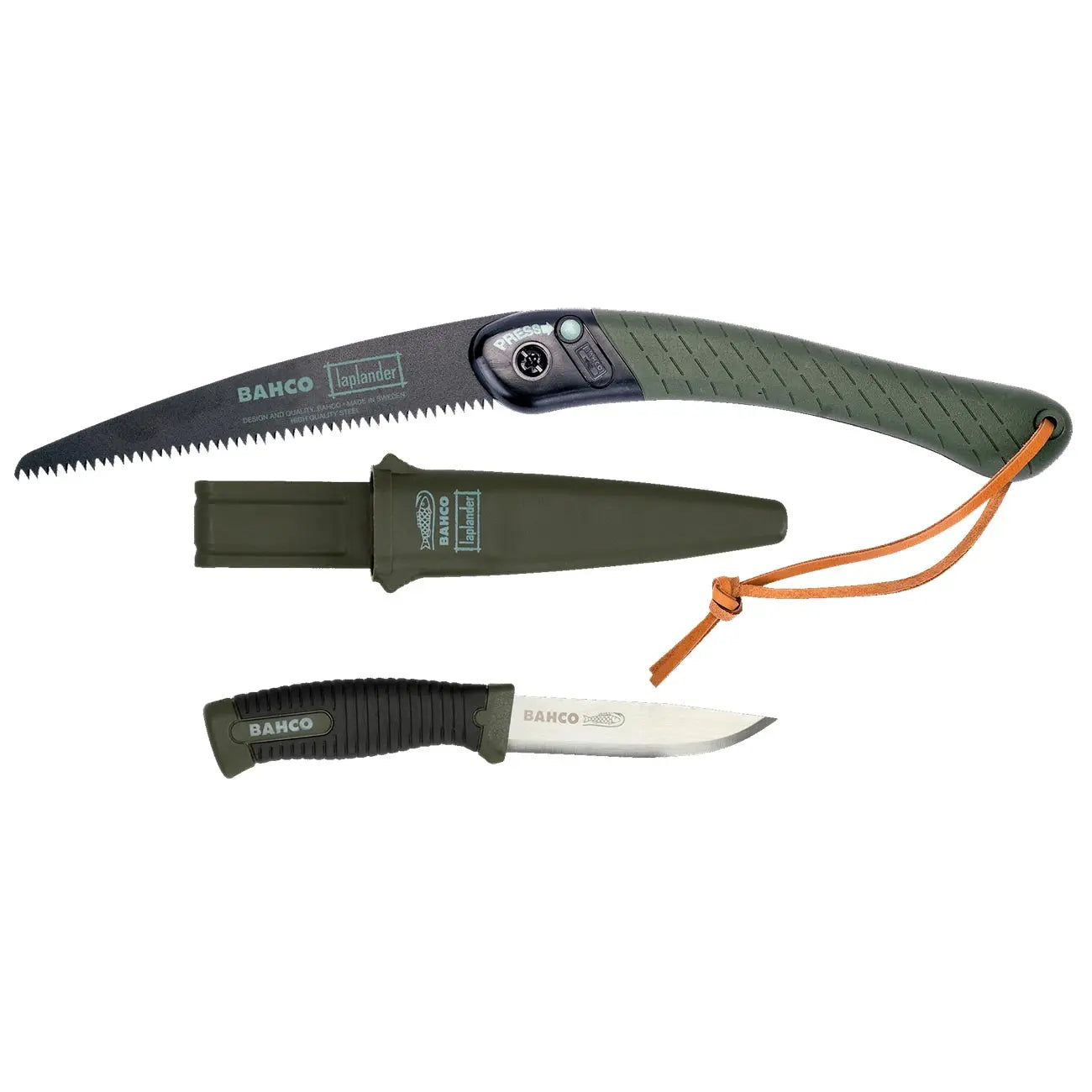 Bahco Foldable Saw And Knife Laplander Set With Dual-component Handle  (2-piece) BAHCO